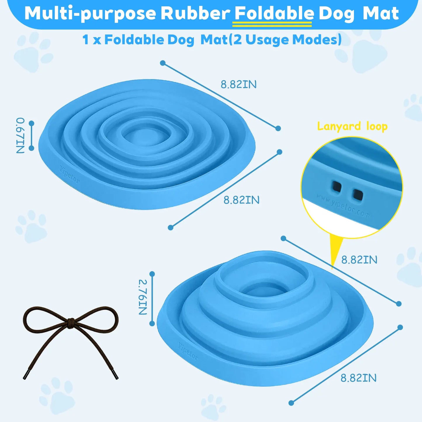 Yipetor Zen Disc: Sensory Calming Tool for Anxious Paws Lick Mat & Slow Feeder,Funnel-Center Foldable Silicone Lick Pad,Bpa Free, Easy to Clean & Dishwasher Safe, GDV Risk Reduction Puzzle Feeder for Semi-Moist Treats, for All Breeds Summervibes Petlovers