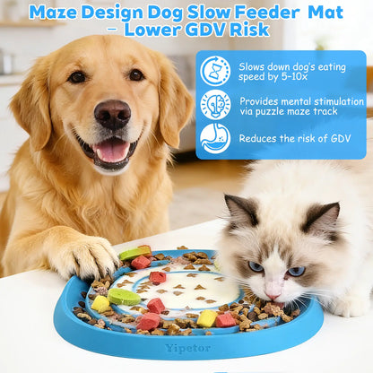 Yipetor Zen Disc: Sensory Calming Tool for Anxious Paws Lick Mat & Slow Feeder,Funnel-Center Foldable Silicone Lick Pad,Bpa Free, Easy to Clean & Dishwasher Safe, GDV Risk Reduction Puzzle Feeder for Semi-Moist Treats, for All Breeds Summervibes Petlovers